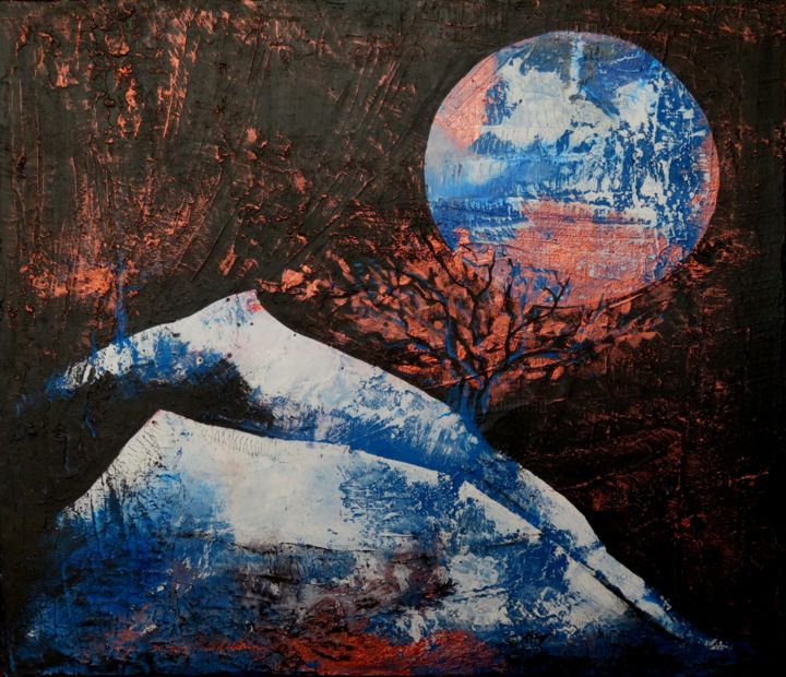 Peinture intitulée "Les heures superpos…" par Clau Redier-Clément, Œuvre d'art originale, Acrylique Monté sur Châssis en bois