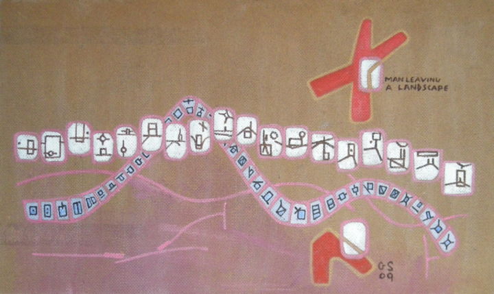 Painting titled "Man Leaving A Lands…" by Gerald Shepherd F.F.P.S., Original Artwork, Oil