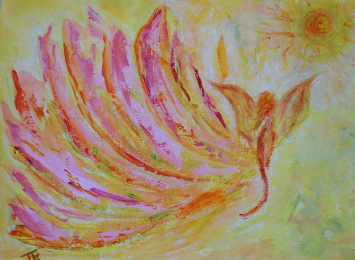 "La Fée Libellule" başlıklı Tablo Piroska Fekete Fkt tarafından, Orijinal sanat, Akrilik Ahşap panel üzerine monte edilmiş