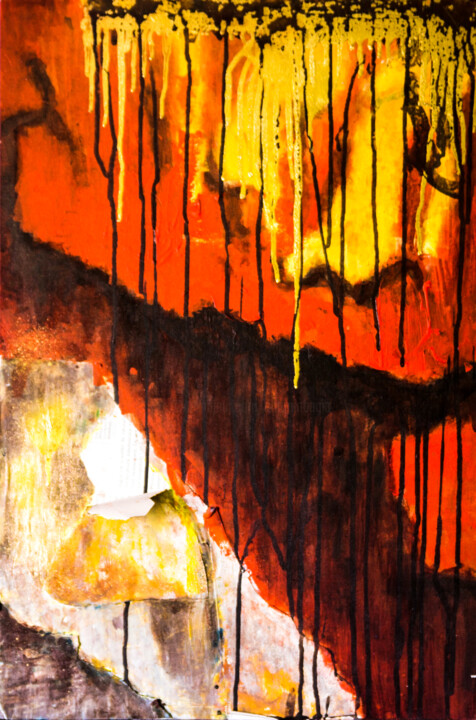 Painting titled "The Fall" by Antonio Bagia, Original Artwork, Acrylic