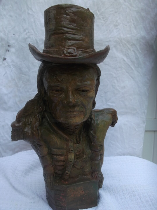 indien d"amérique a chapeau 雕塑, 11.8x5.9 in