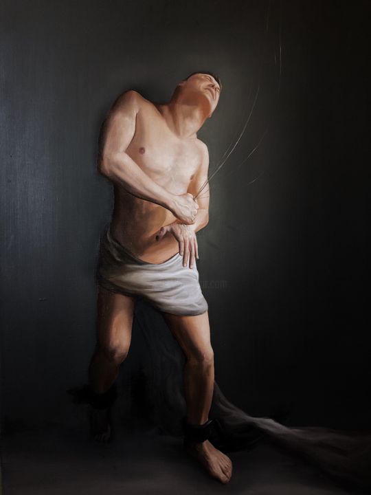Painting titled "The puppeteer. Part…" by Serge Serednitski, Original Artwork, Oil