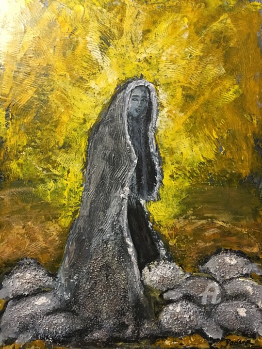 Malerei mit dem Titel "Dochia turn to stone" von Daciana, Original-Kunstwerk, Acryl Auf Keilrahmen aus Holz montiert