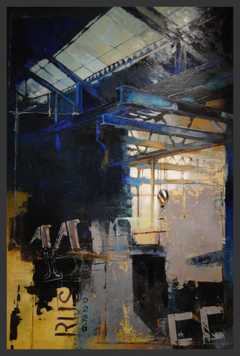 Peinture intitulée "Hangar 14" par Jicé, Œuvre d'art originale, Huile