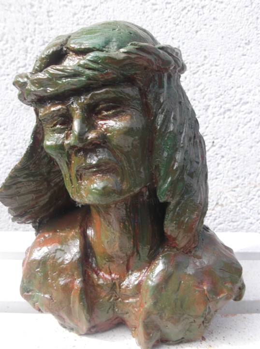 le mescaleros indien apache buste 雕塑, 9.8x5.9 in