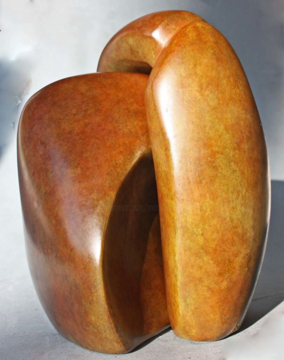 Sculptuur getiteld "etreinte-2-2018-4.j…" door Maria Elena Thiery, Origineel Kunstwerk, Metalen