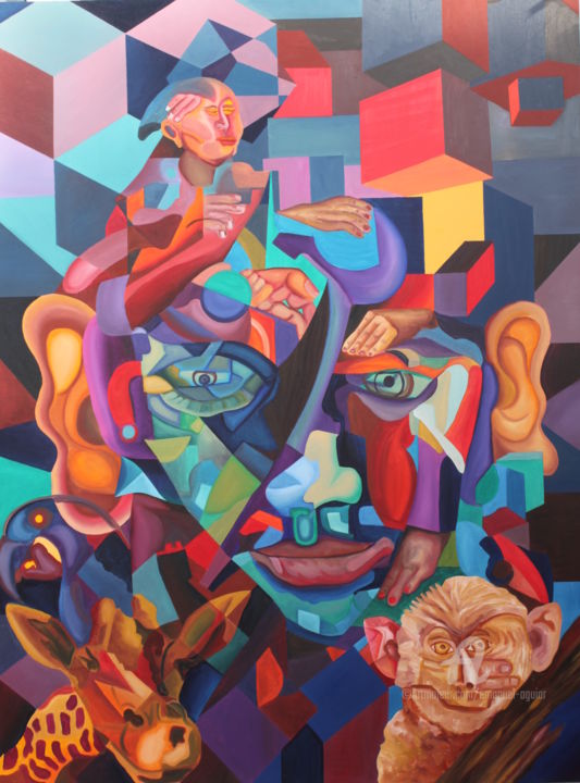 ÁFRICA ... O AUTÊNTICO AMOR ! 绘画, 78.7x59.1 in