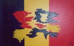 Painting titled "Exit Belgium" by Jan Theuninck, Original Artwork