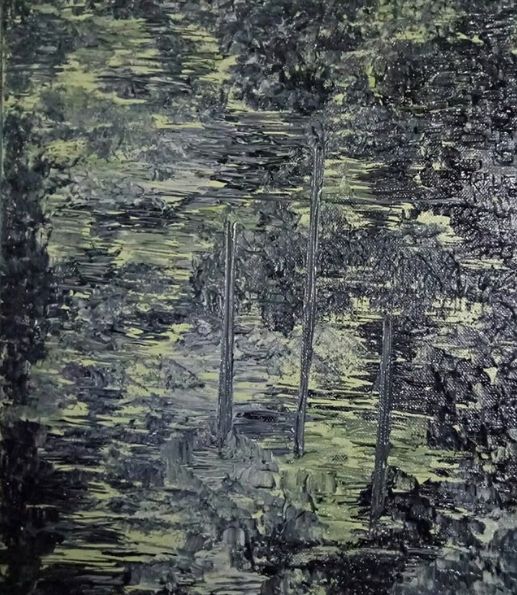 Painting titled "Blurred lines" by Atignas Art, Original Artwork, Acrylic Mounted on Cardboard