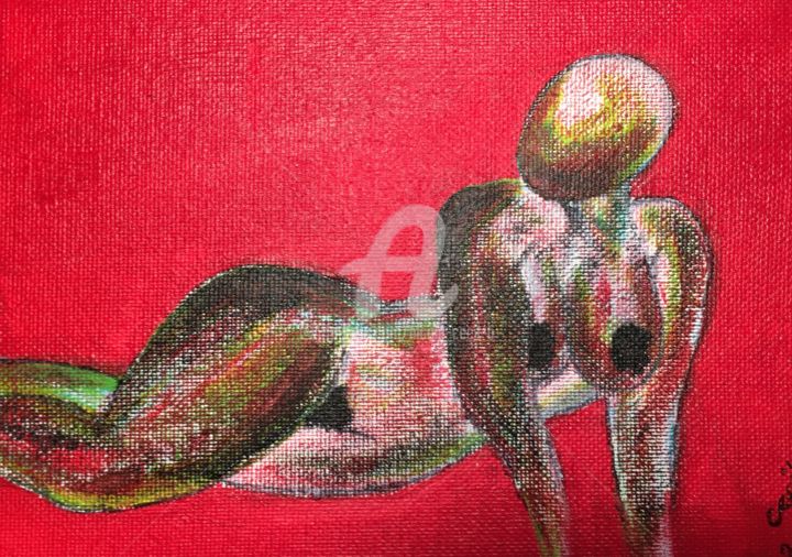 Painting titled "She #2" by Nicole Cecil B, Original Artwork, Acrylic