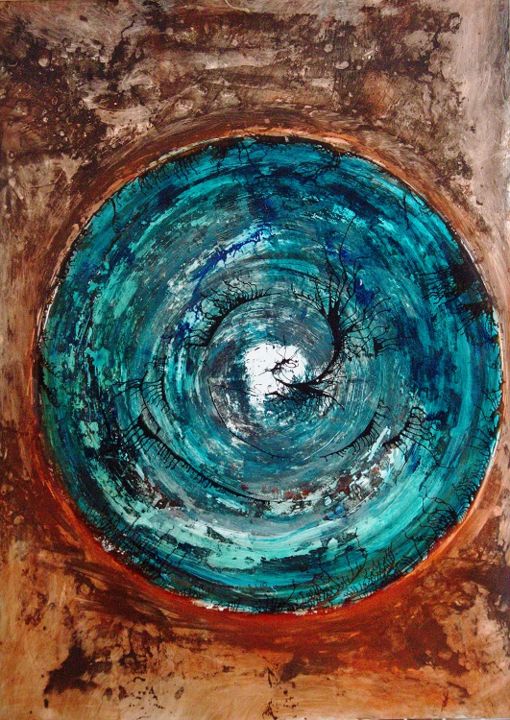 Peinture intitulée "Cerclitude" par Chantal Esteban, Œuvre d'art originale, Huile