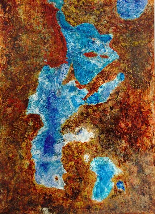 Peinture intitulée "ce-qui-nous-relie-6…" par Chantal Esteban, Œuvre d'art originale, Huile