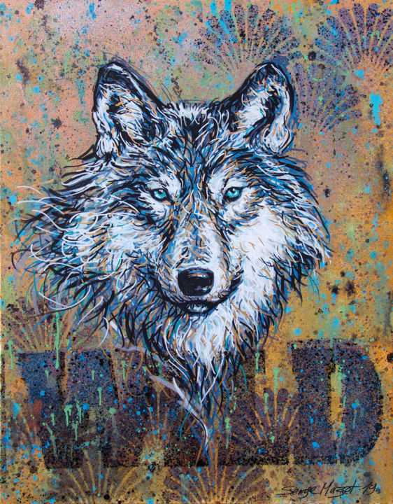 Wolf into the Wild 绘画, 25.6x19.7 in