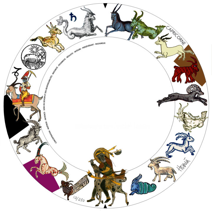 Collages titled "10 Capricorne (ASS)" by Hosszu, Original Artwork, Digital Print