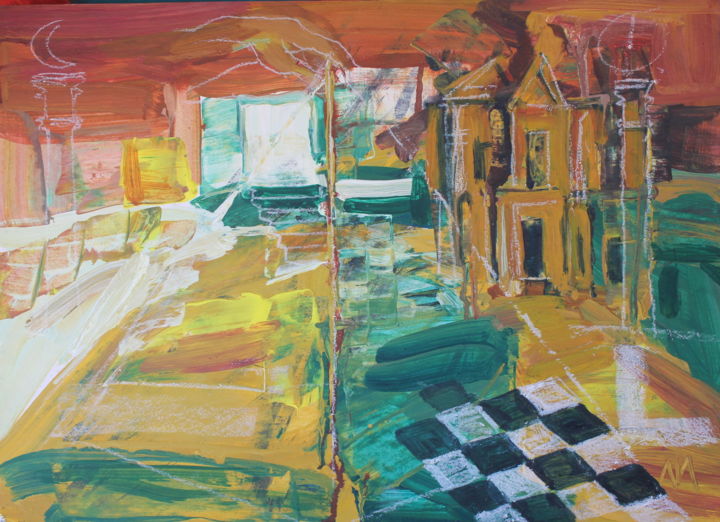 Peinture intitulée "Pyramide, hommage à…" par Nathalia Chipilova, Œuvre d'art originale, Acrylique