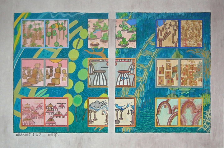 Painting titled "Cataracts One And T…" by Gerald Shepherd F.F.P.S., Original Artwork, Oil