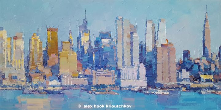 New York IX 绘画, 19.7x39.4 in
