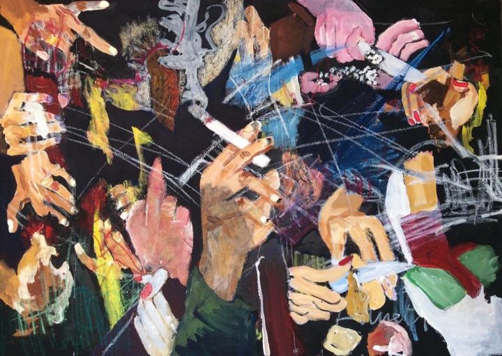 Pittura intitolato "Il ‘68 finito in un…" da Silvano Zampini, Opera d'arte originale, Acrilico