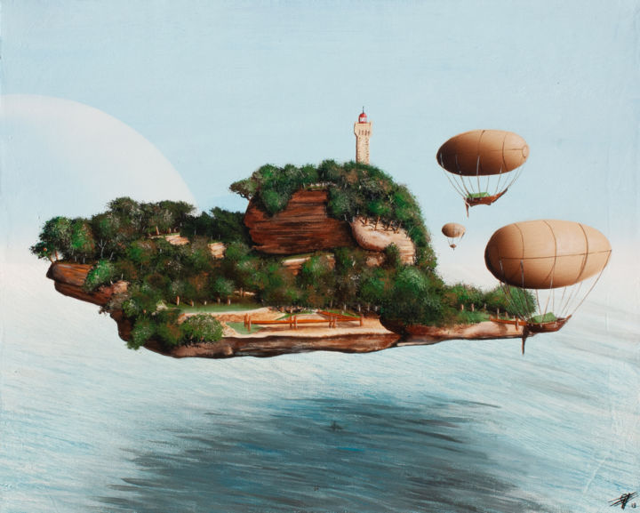 Ile Flottante 绘画, 13x16.1 in