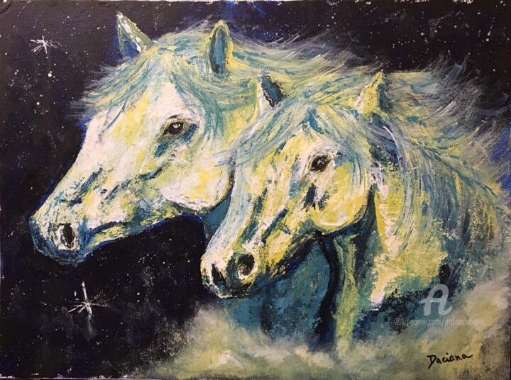 Malerei mit dem Titel "Raised from stardust" von Daciana, Original-Kunstwerk, Acryl