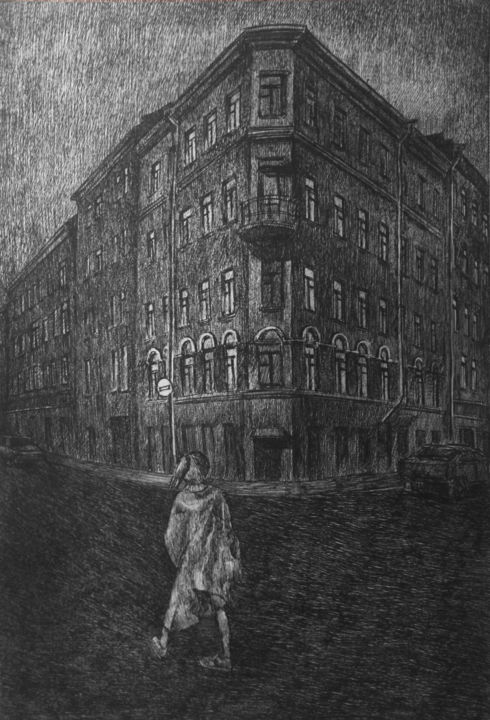 Drawing titled "ход по животному ин…" by Victoria Khabarova, Original Artwork, Ink
