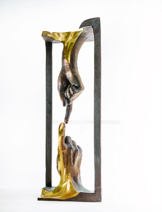 Sculpture titled ""Passing time"" by Romuald Wisniewski, Original Artwork, Metals