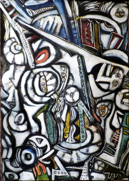 "Construction de Février 2019" Картина, 23,6x16,9 in