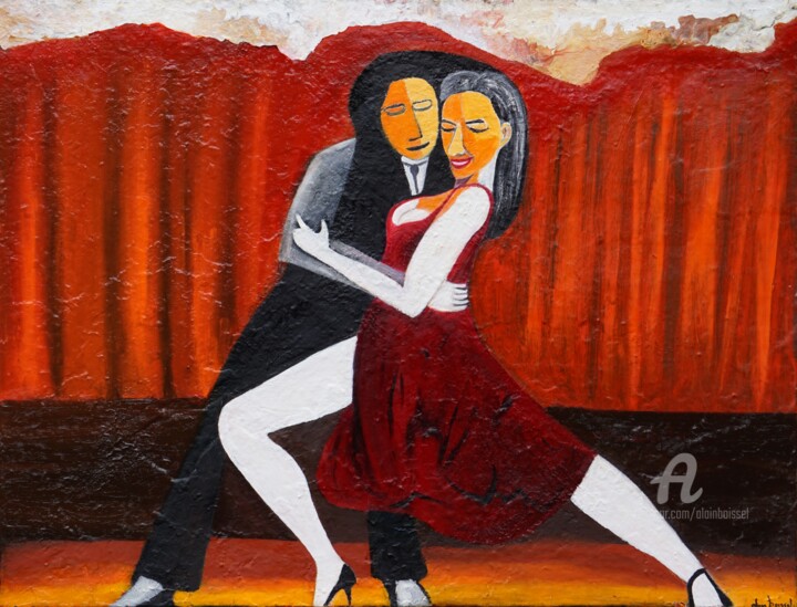 Les danseurs de tango.jpg 绘画, 35x45.7 in
