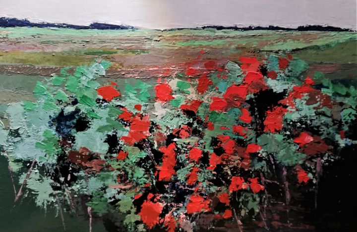 Peinture intitulée "automne bordelais" par Roland Guyomard, Œuvre d'art originale, Acrylique