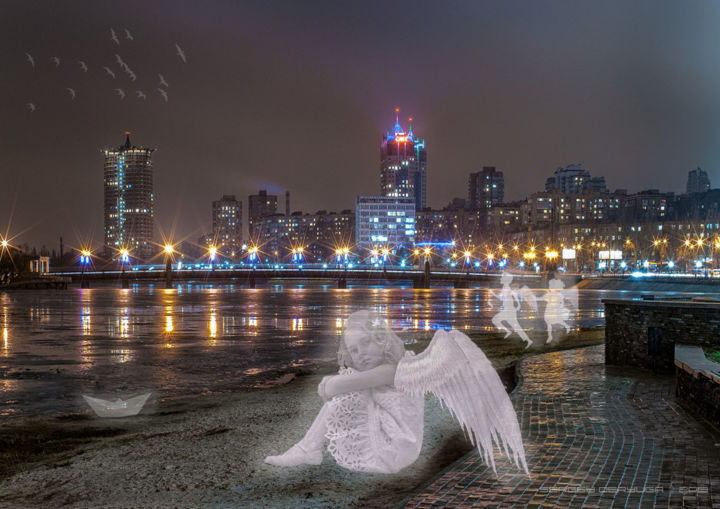 Цифровое искусство под названием "angels are real.jpg" - Simon Bersh, Подлинное произведение искусства, 2D Цифровая Работа