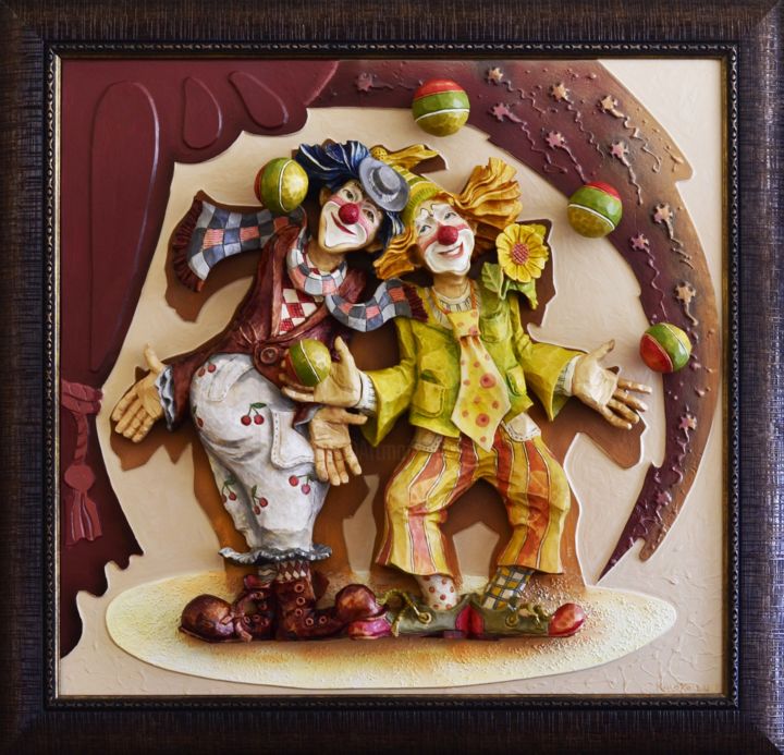 Clowns. уУУважаемая публика наАА манежеэээ.... 雕塑, 37x37.8 in