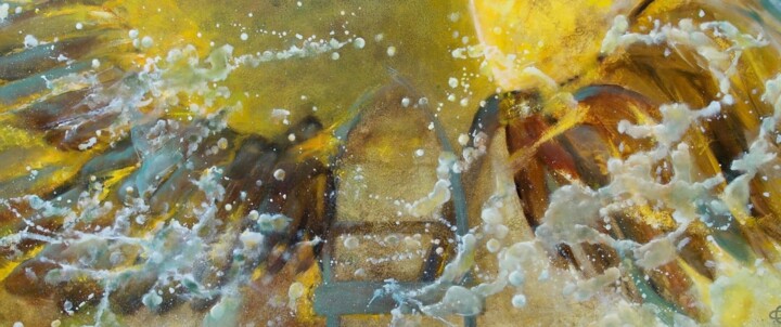 Peinture intitulée "ICARE, fragile libe…" par Catherine Chesneau, Œuvre d'art originale, Huile