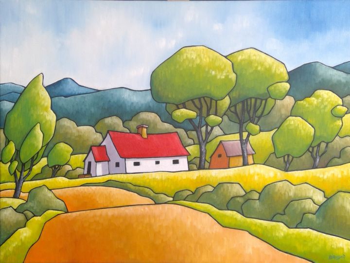 Painting titled "home.jpg" by François Brisson, Original Artwork, Oil