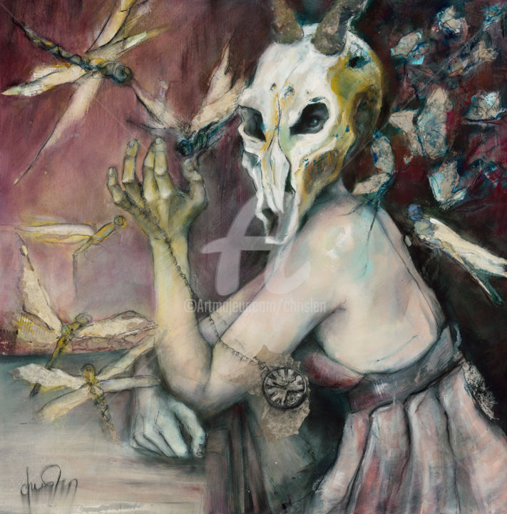 A l'heure de pandore 绘画, 31.5x31.5 in