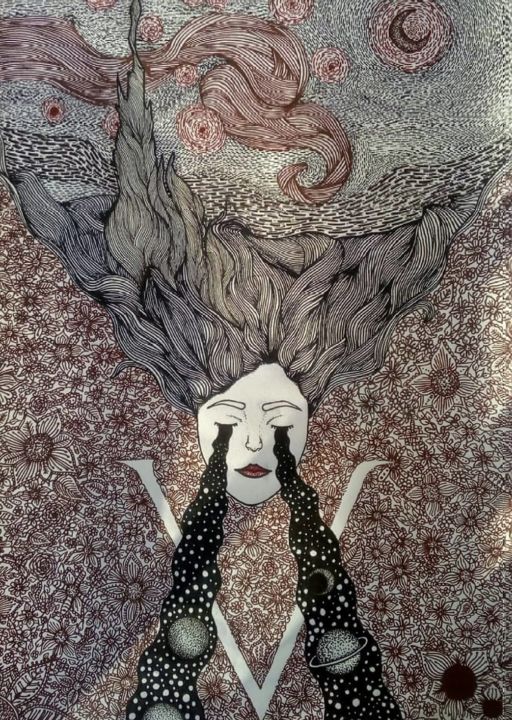 Benim yıldızlı gecem 图画, 50x35 in