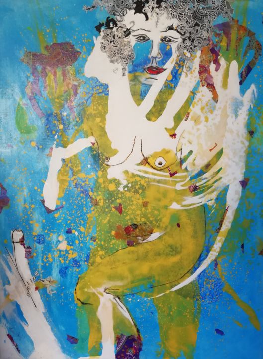 "Au féminin" 绘画, 51.2x39.4 in