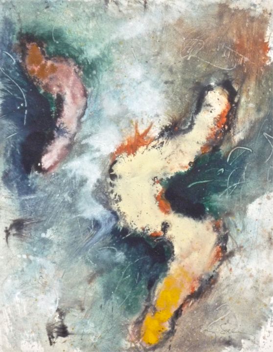 Painting titled "Inverted and lamed…" by Baruj Salinas, Original Artwork, Gouache