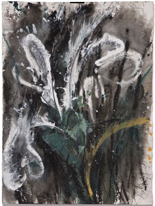 Pintura titulada "Mariposas" por Baruj Salinas, Obra de arte original, Gouache