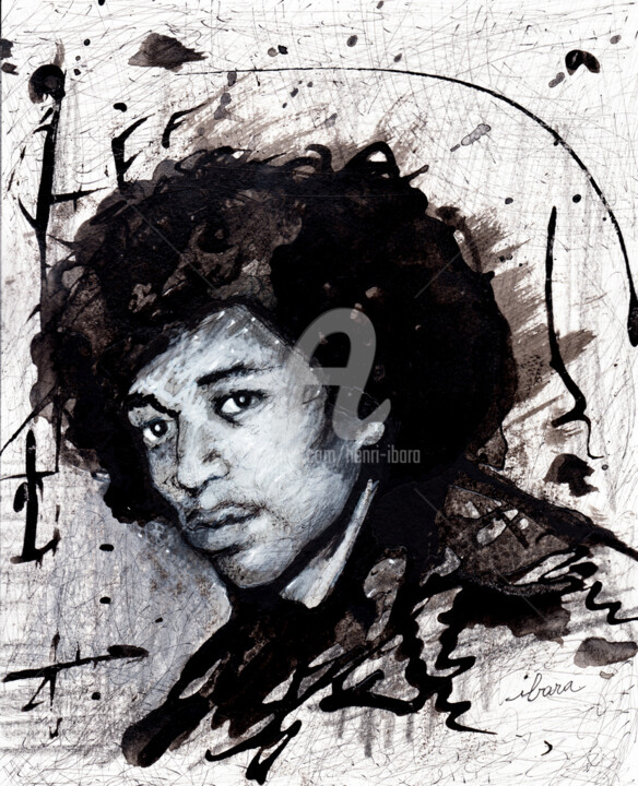 Portrait de Jimi 图画, 11x8.3 in