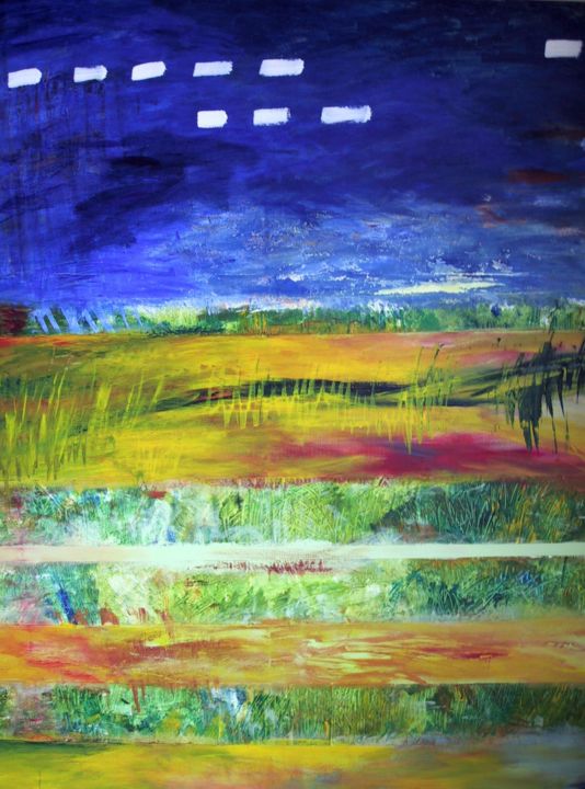 Peinture intitulée "La vie suspendue, T…" par Briga, Œuvre d'art originale, Acrylique