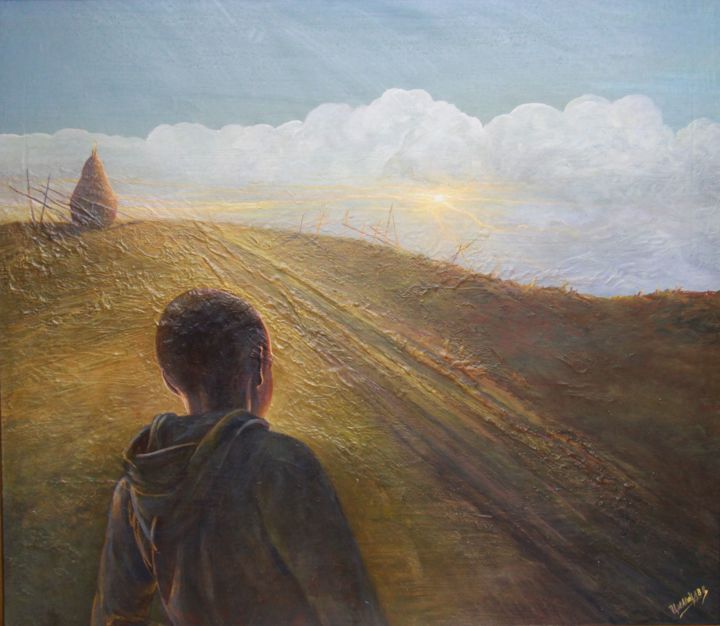 Painting titled "Тінь" by Vasil Tsikaliuk, Original Artwork