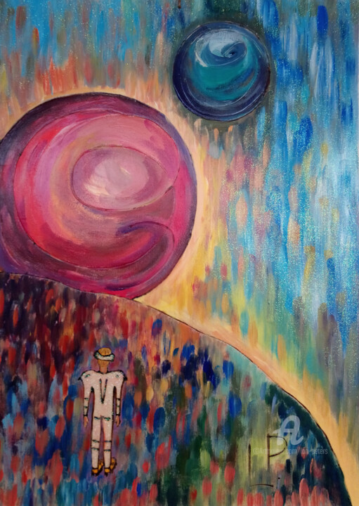 Drei Planeten 绘画, 23.2x16.5 in