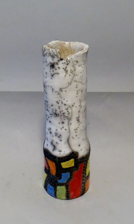 vase graphique raku et raku nu 设计, 11.8x3.9 in