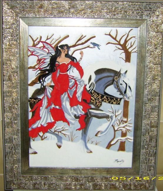Peinture intitulée "La course dans la f…" par Monette O'Neill, Œuvre d'art originale