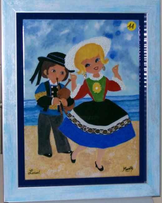 Peinture intitulée "Les bretons de Lori…" par Monette O'Neill, Œuvre d'art originale