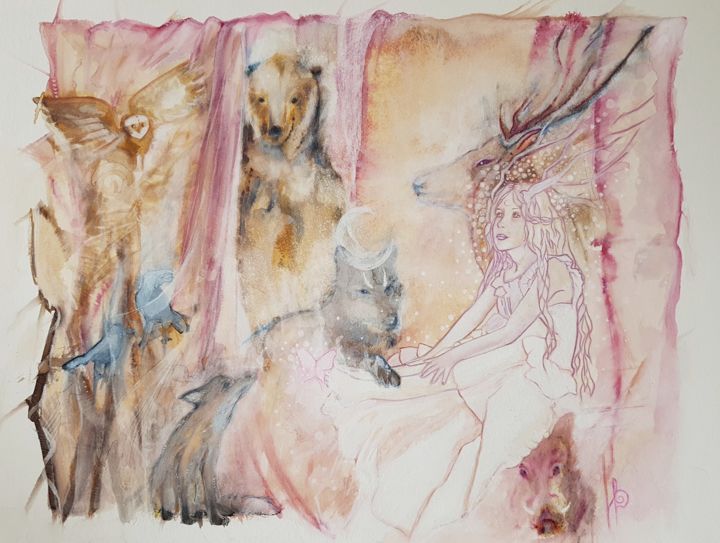 Peinture intitulée "Rêveries" par Artéâme, Œuvre d'art originale, Aquarelle