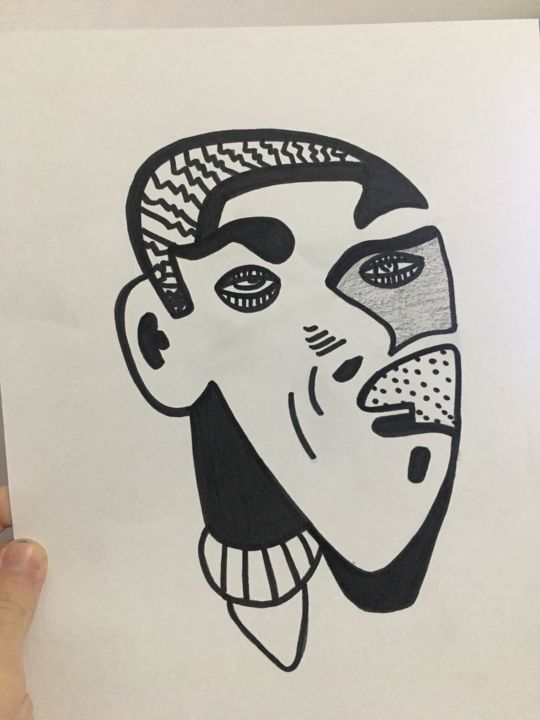 Drawing titled "FACE" by Umur Akcan, Original Artwork