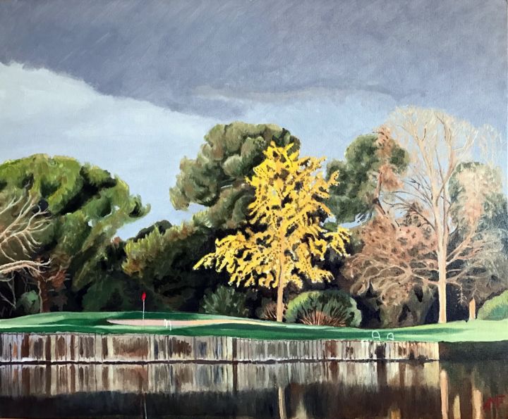 Peinture intitulée "Le trou n°2 à l'aut…" par Arnaud Feuga, Œuvre d'art originale, Huile Monté sur Châssis en bois