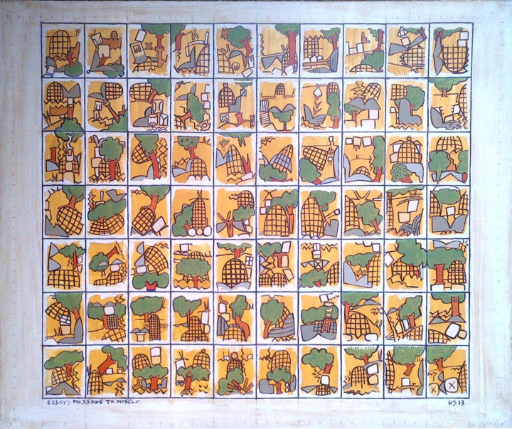 Malerei mit dem Titel "Essay: Message To M…" von Gerald Shepherd F.F.P.S., Original-Kunstwerk, Acryl