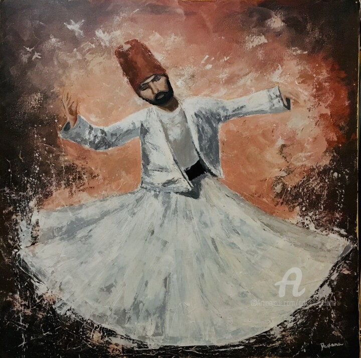 Pittura intitolato "Enchanting dervish" da Daciana, Opera d'arte originale, Acrilico Montato su Telaio per barella in legno